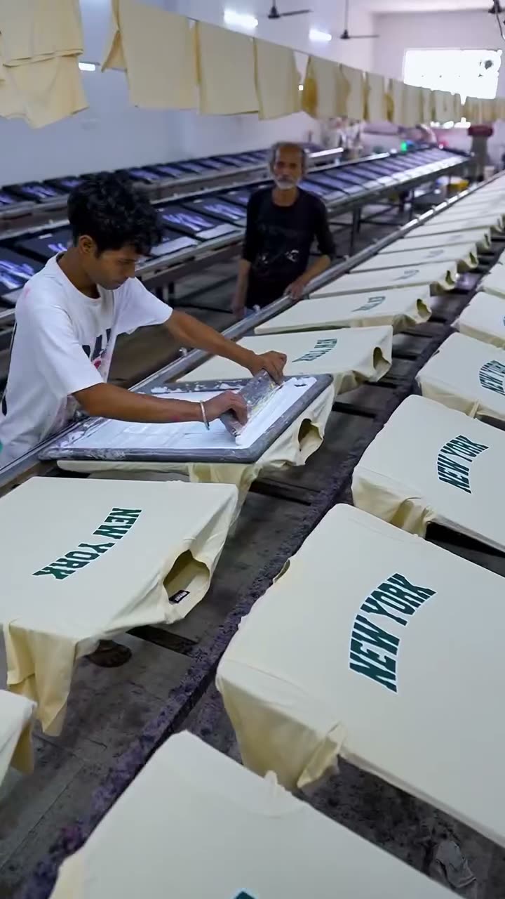 Inside the unit — fabric knitting and hand screen printing