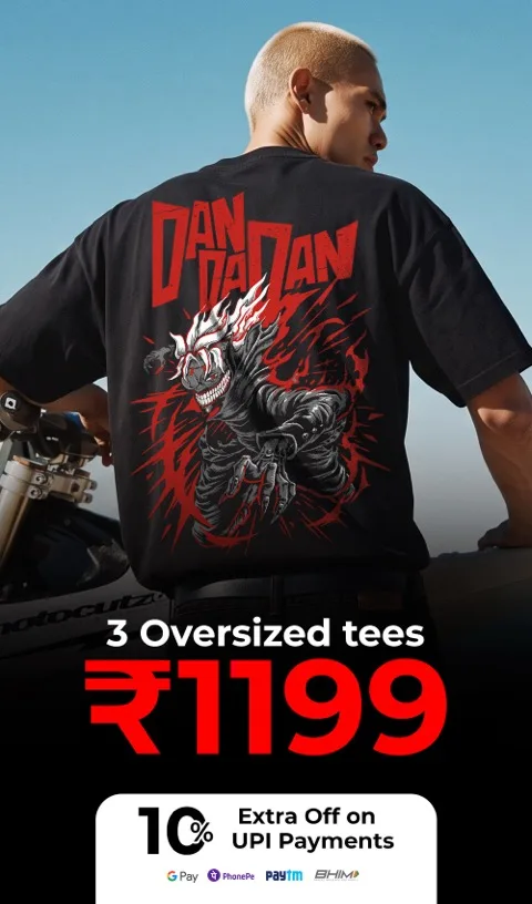 3 Oversized tees for ₹1199 — plus 10% extra off on UPI payments